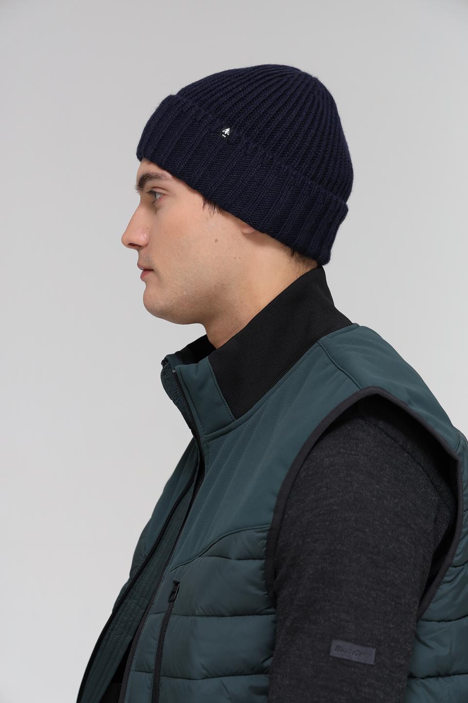 Шапка ADL man вязаная тёмно-синяя