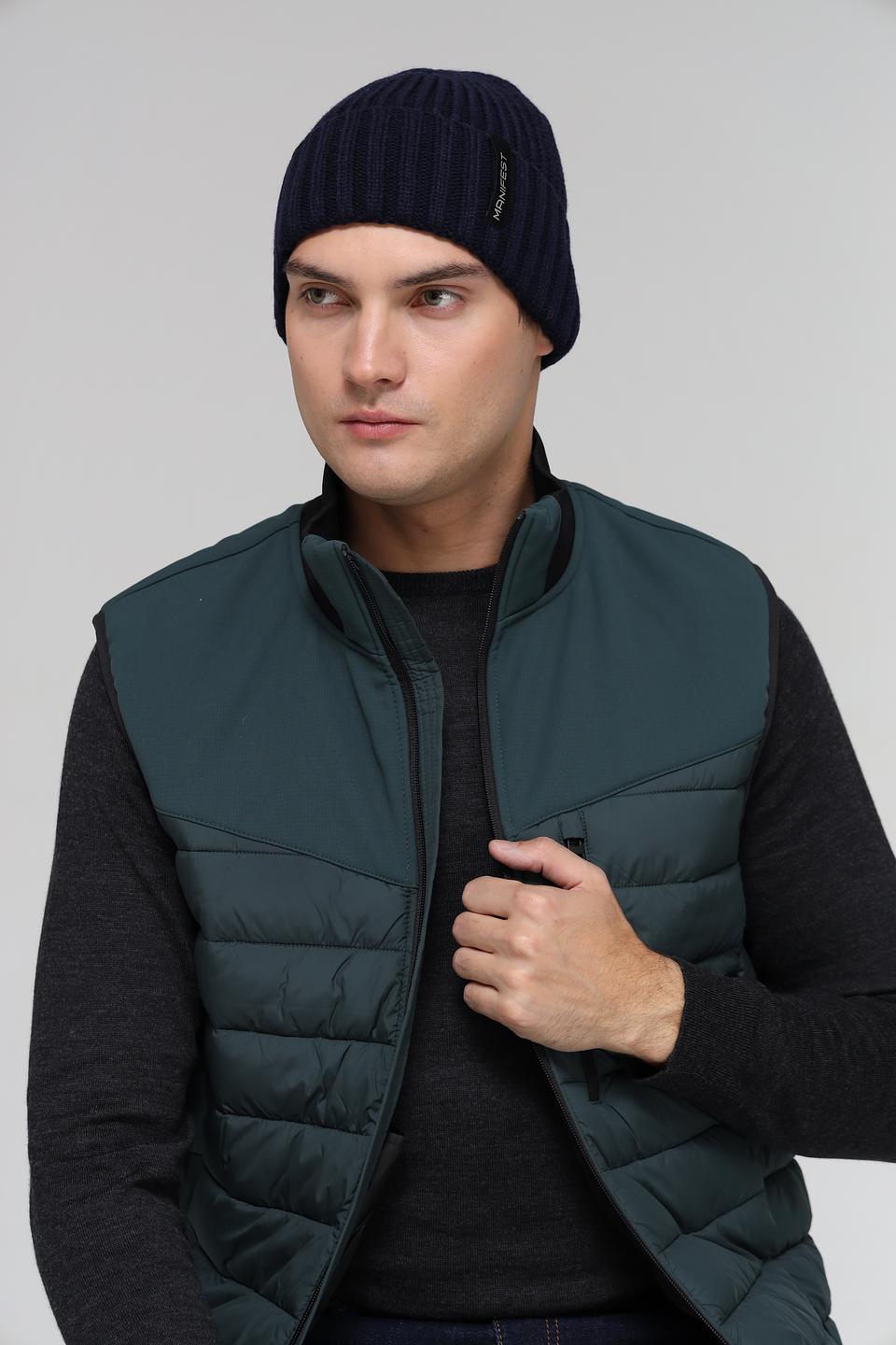 Шапка ADL man вязаная синяя