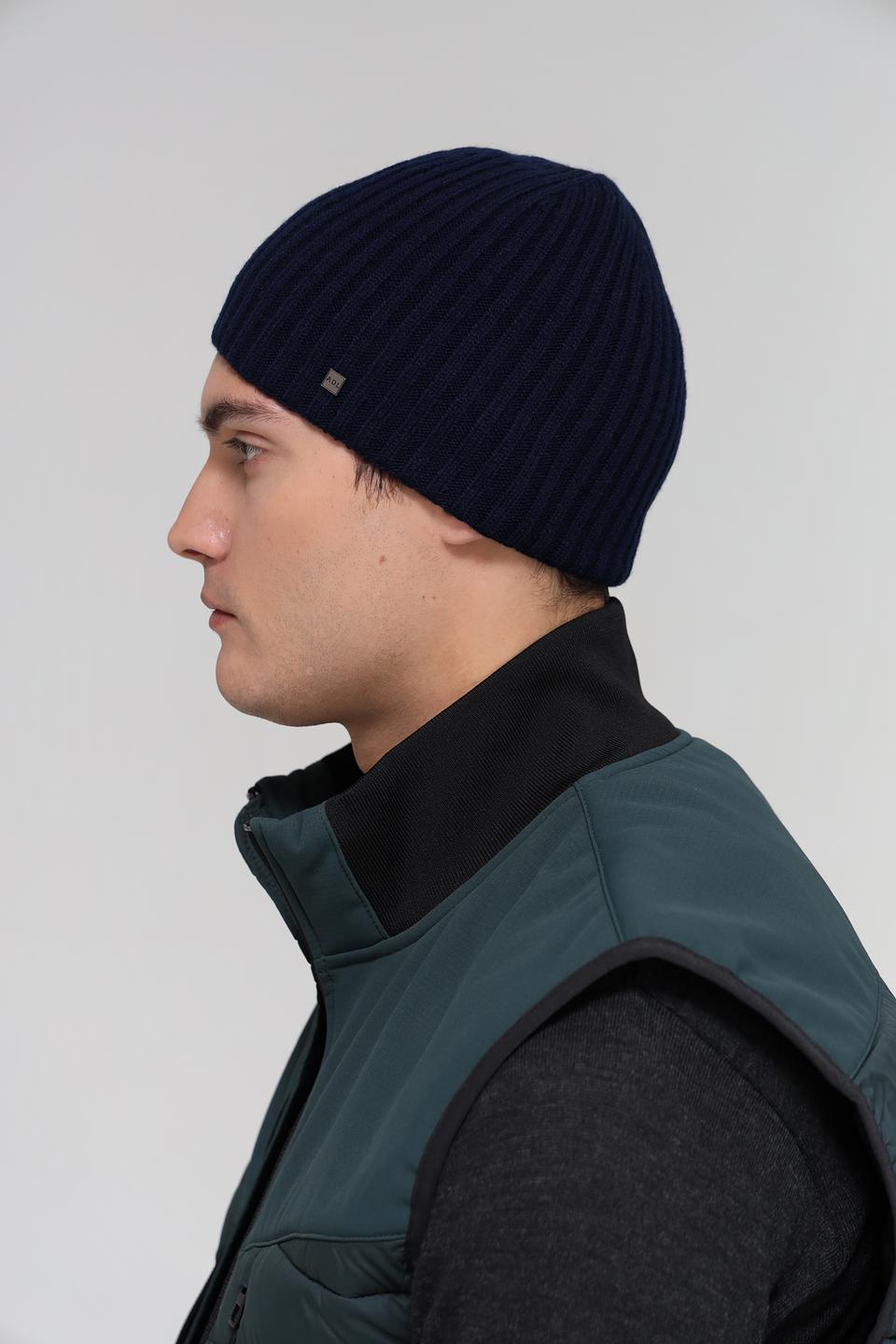 Шапка ADL man вязаная синяя