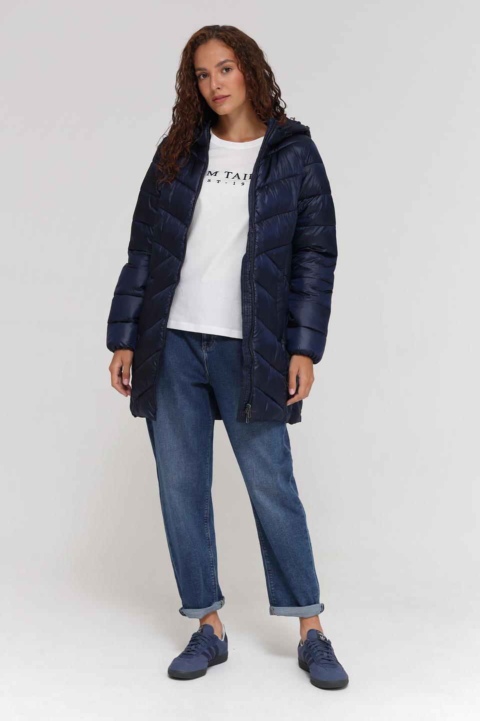 Пальто стеганое Tom Tailor синее