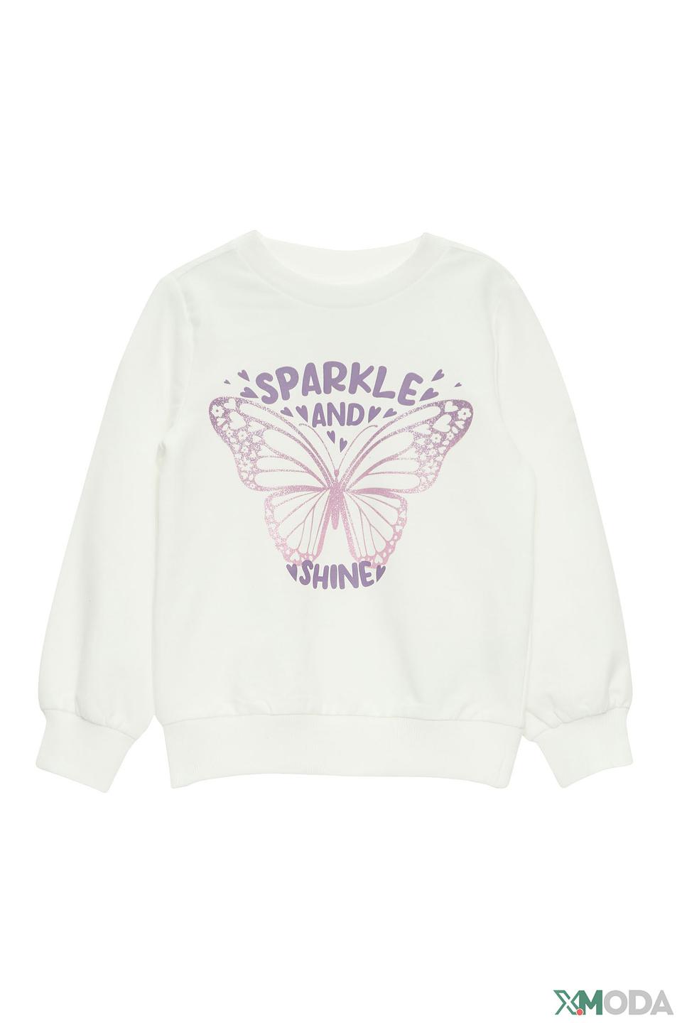 Джемпер s.Oliver белый с принтом бабочки и надписью