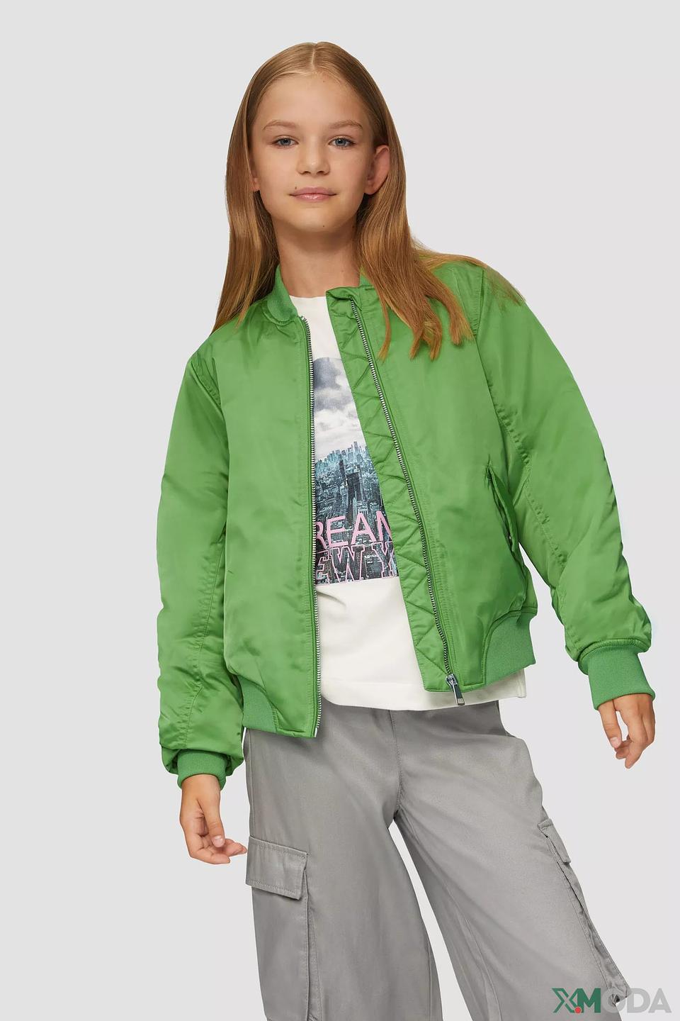 Куртка-бомбер s.Oliver зелёная