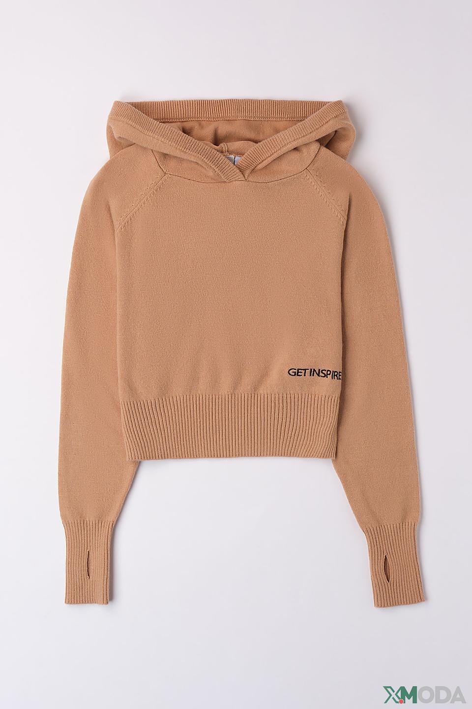 Джемпер Ido дев. с капюшоном бежевый
