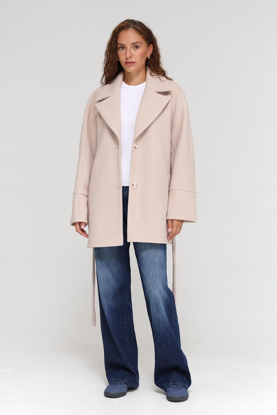 Пальто Beatris бежевое с поясом