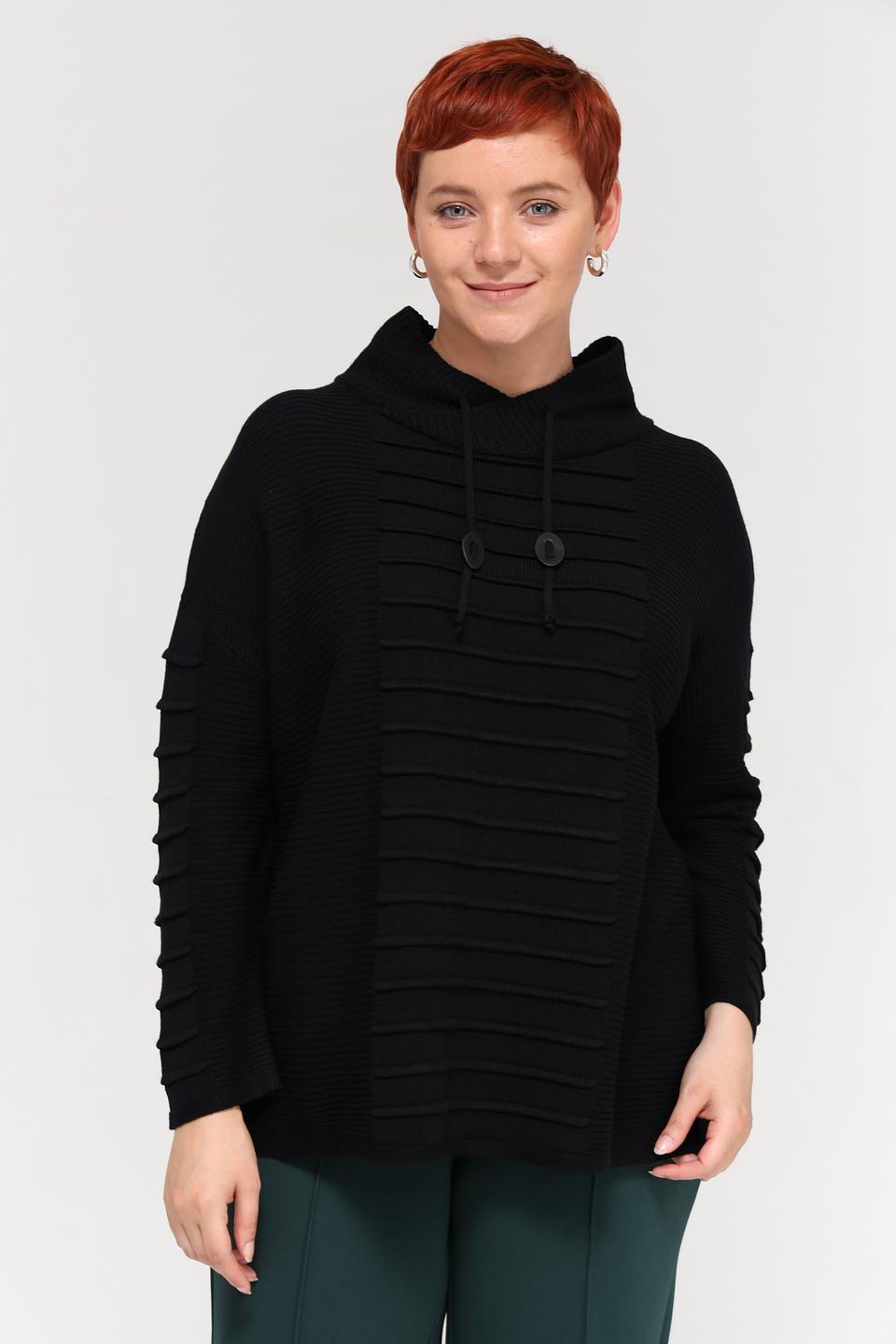 Пуловер Doris Streich чёрный с декором