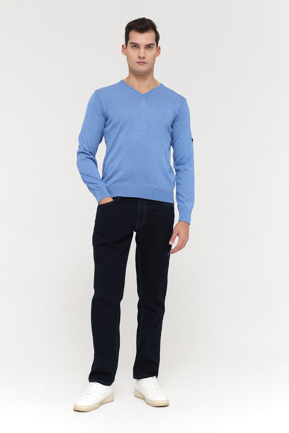 Джемпер Monte Carlo V-образный голубой