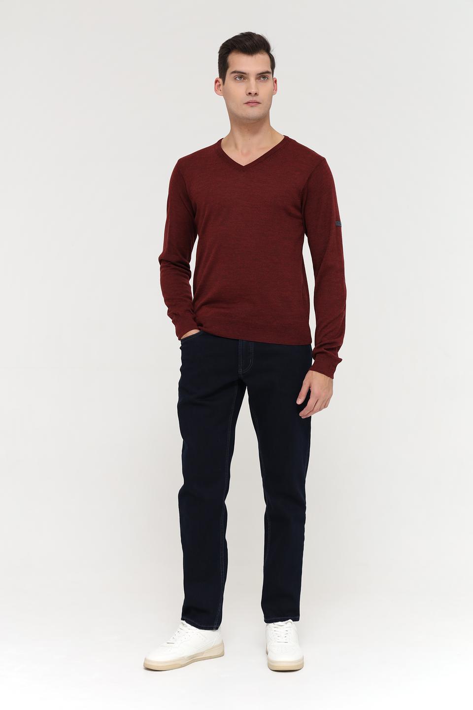 Джемпер Monte Carlo V-образный бордовый