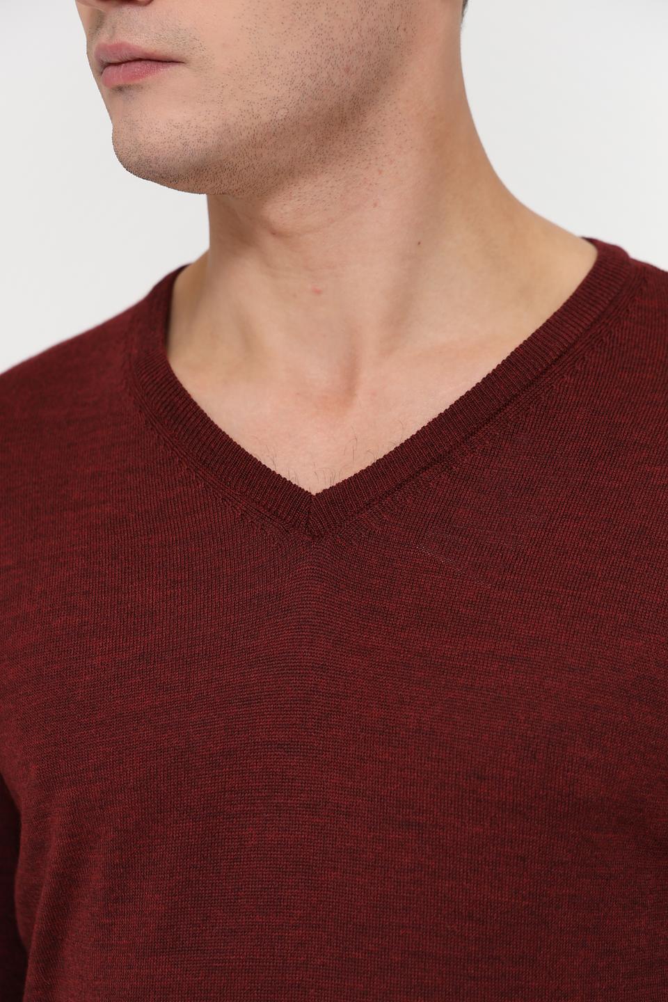 Джемпер Monte Carlo V-образный бордовый
