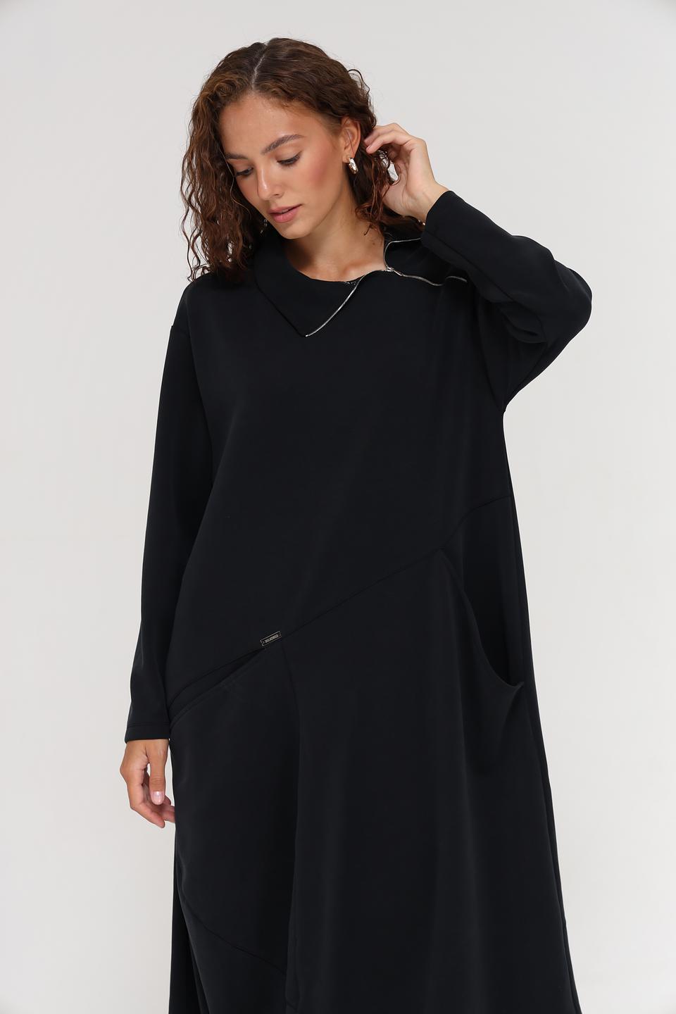 Платье Beatris чёрное с молнией