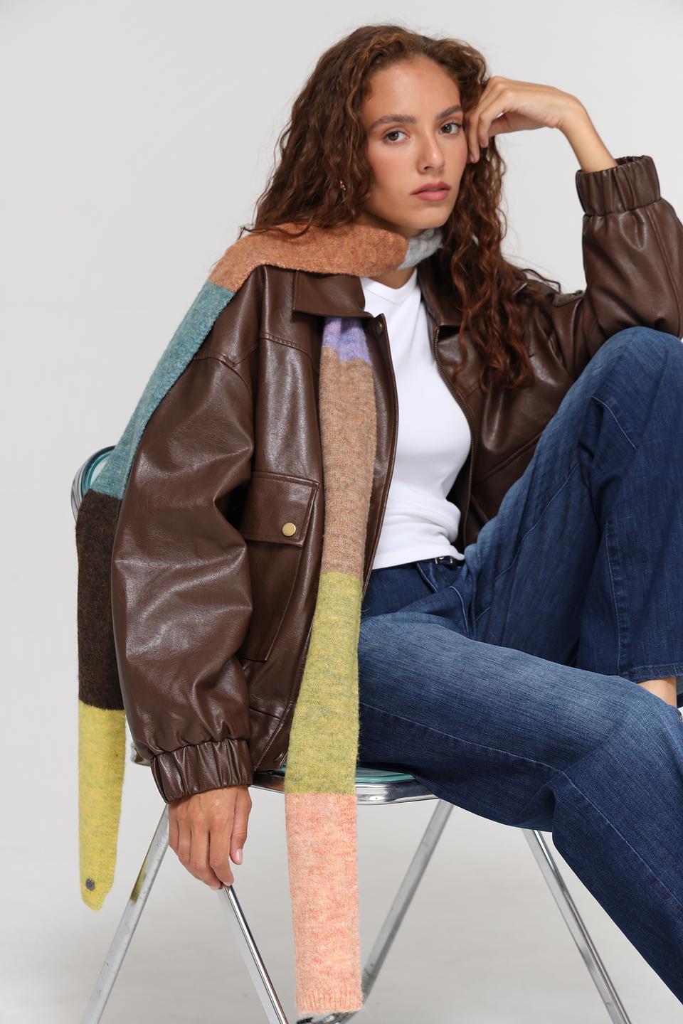 Шарф Fraas разноцветный в клетку