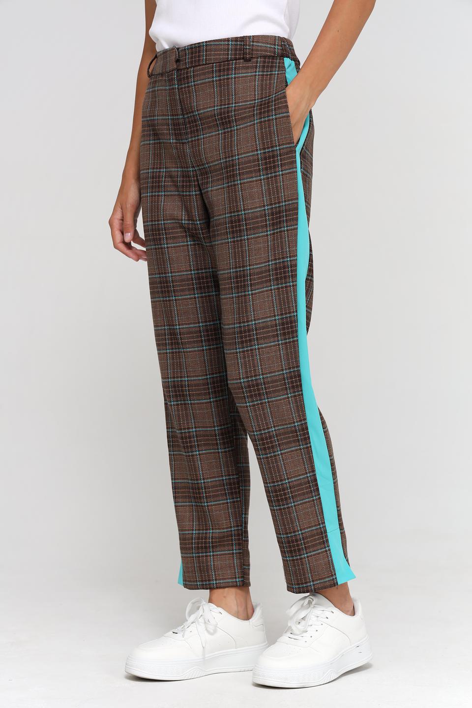 Брюки в клетку Beatris с полосой