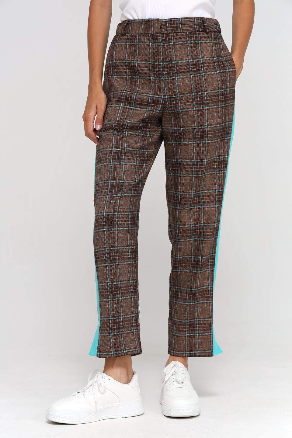 Брюки в клетку Beatris с полосой