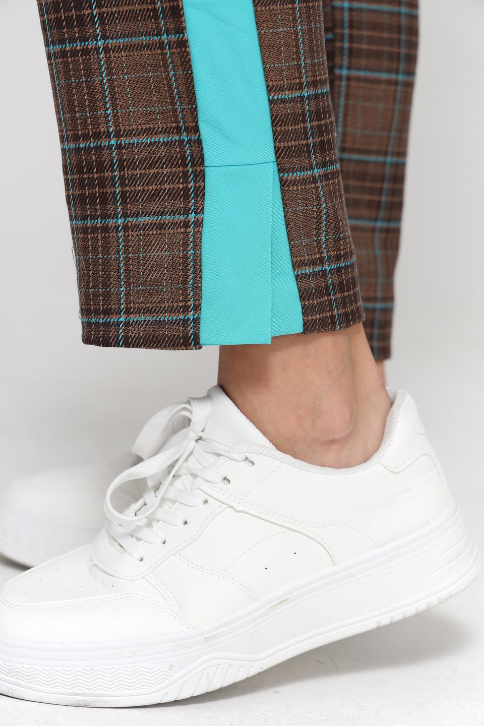 Брюки в клетку Beatris с полосой