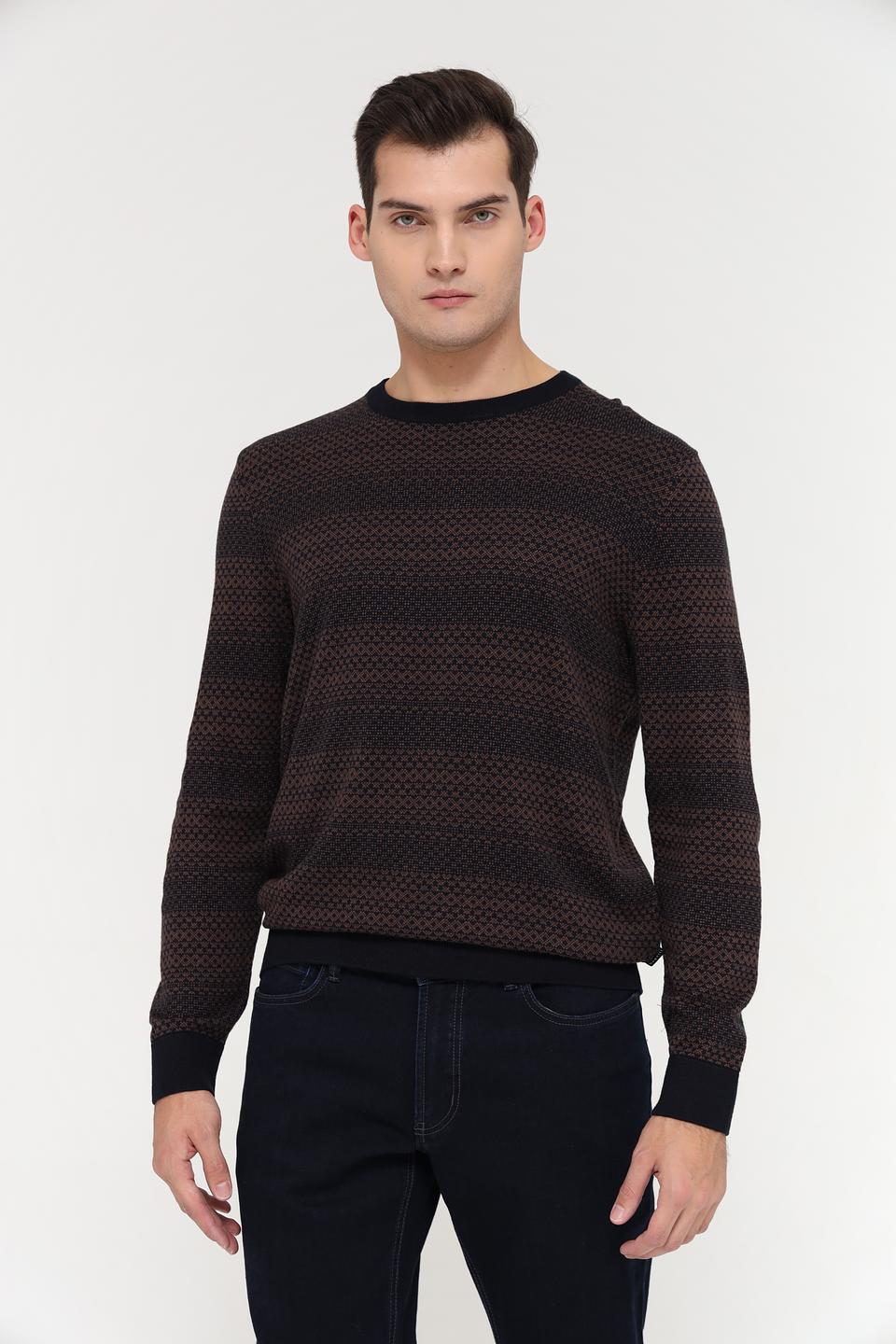 Джемпер Bugatti с узором коричневый