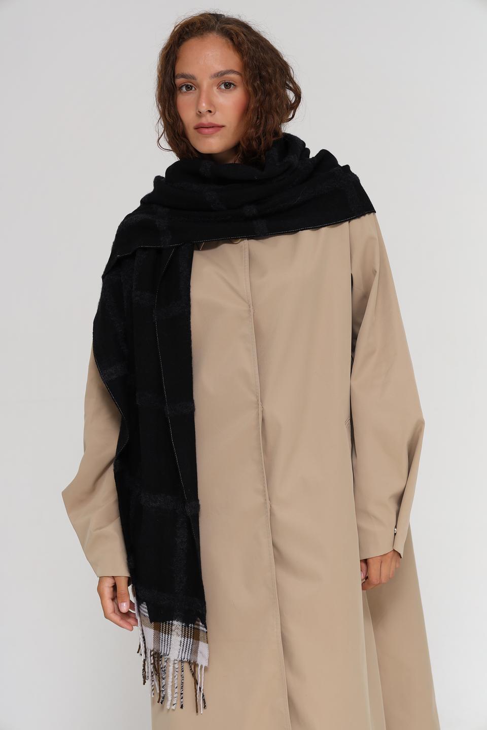 Шарф Annette Gortz в клетку чёрный