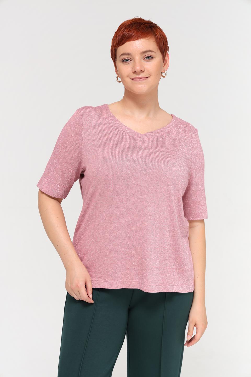 Футболка Bianca с блеском розовый