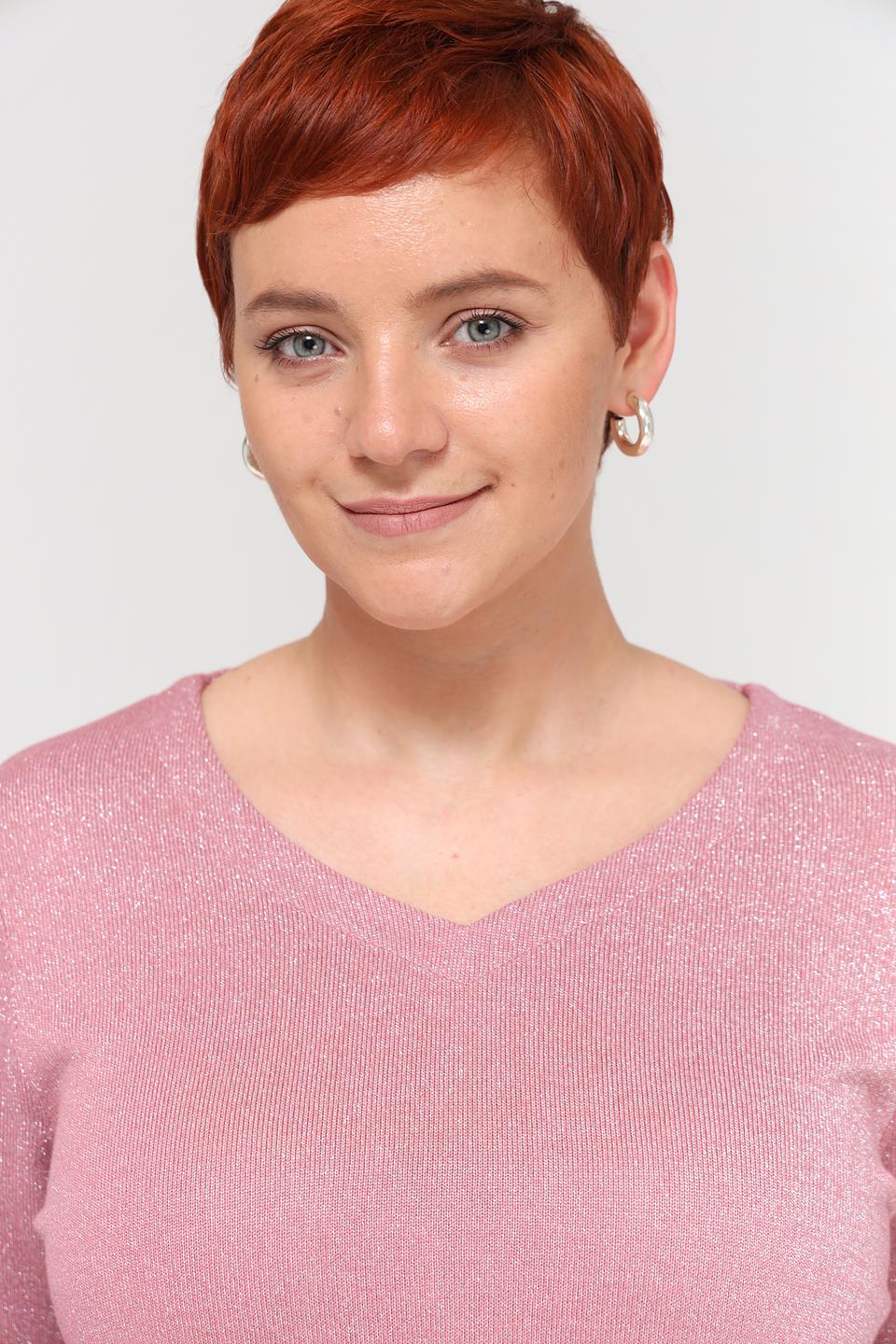 Футболка Bianca с блеском розовый