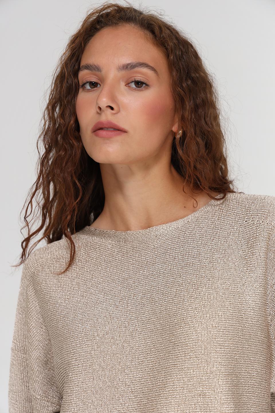 Пуловер Bianca с коротким рукавом золотистый