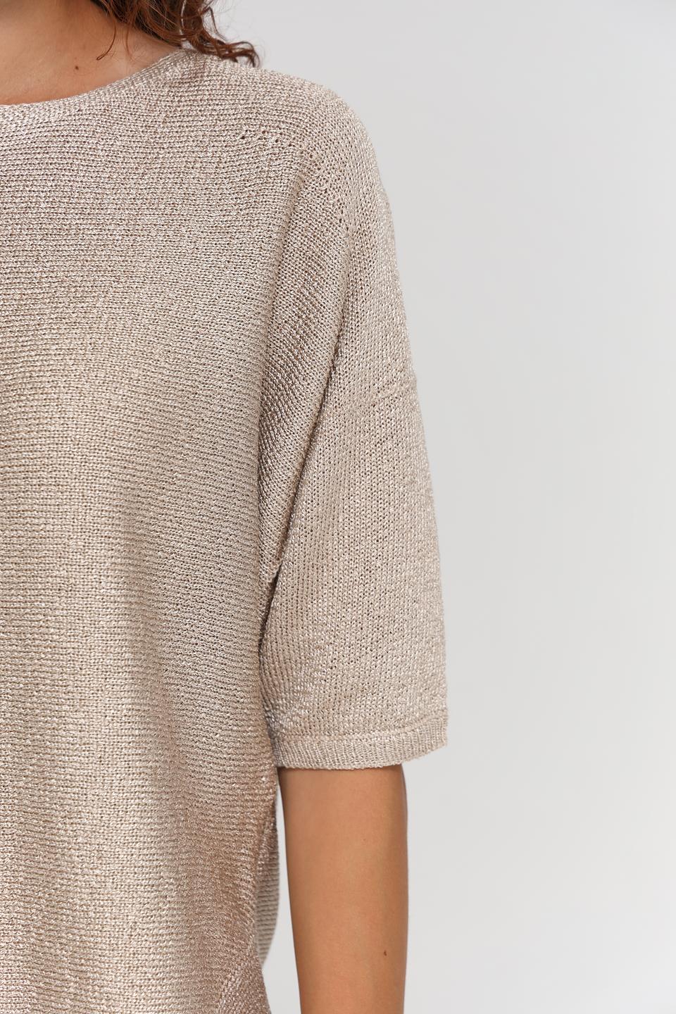 Пуловер Bianca с коротким рукавом золотистый