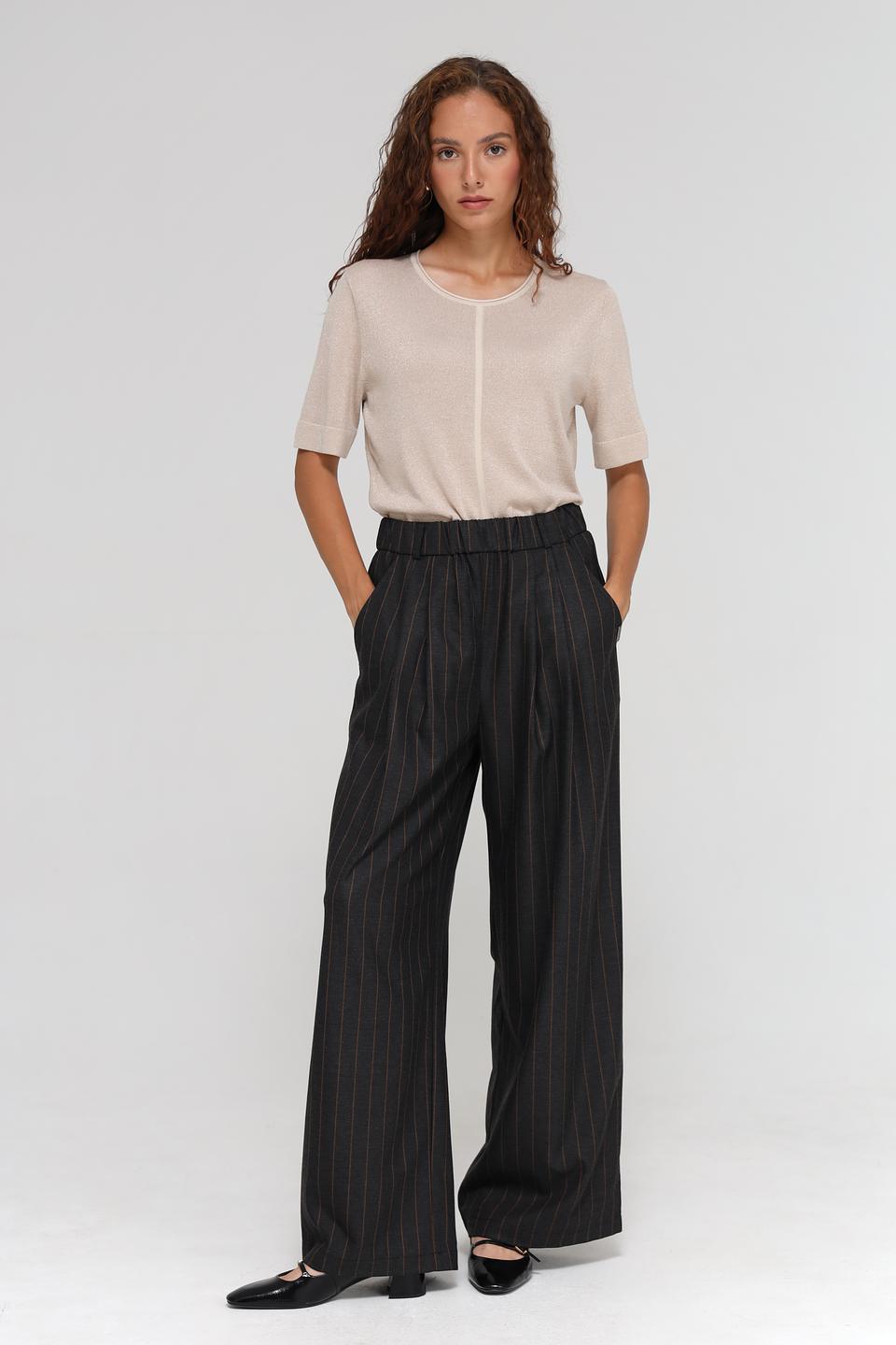 Пуловер Bianca с коротким рукавом бежевый