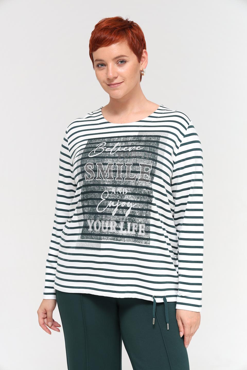 Футболка Via Appia полосатая с принтом