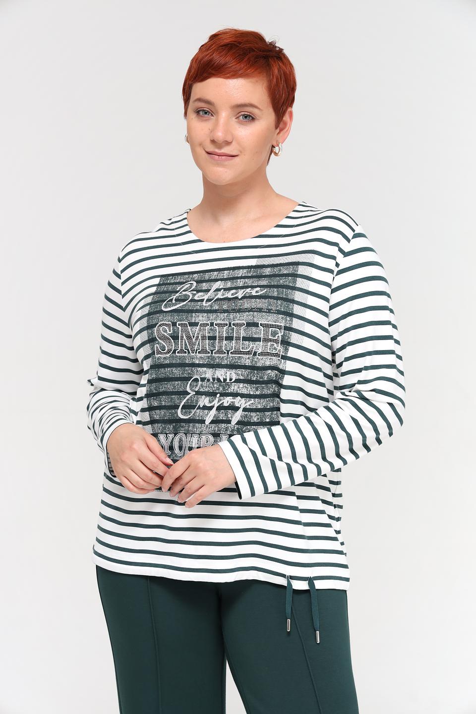 Футболка Via Appia полосатая с принтом