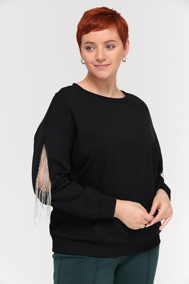 Пуловер Samoon с бахромой чёрный