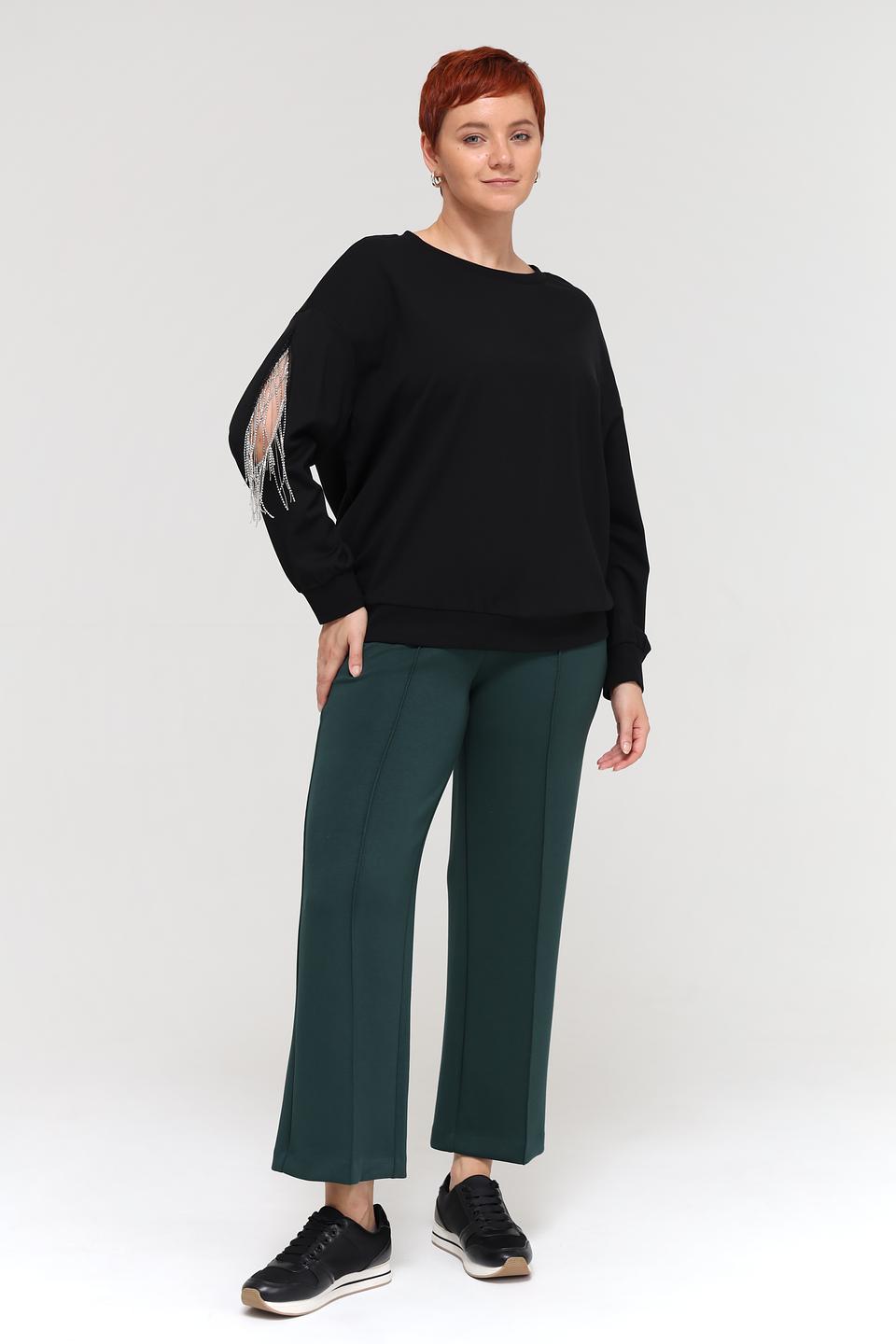 Пуловер Samoon с бахромой чёрный