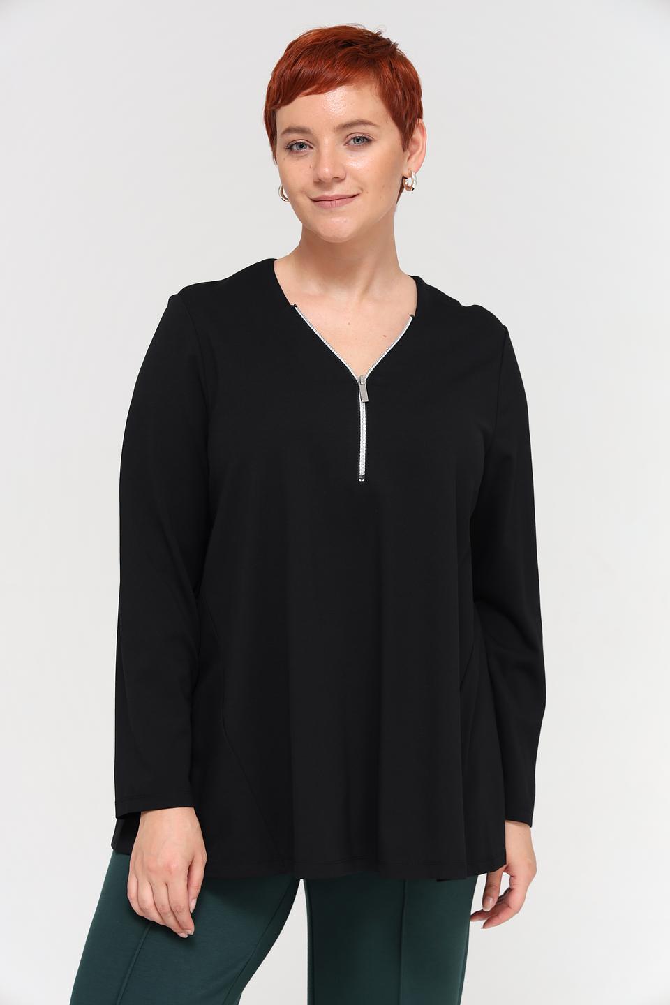 Пуловер Samoon с молнией чёрный