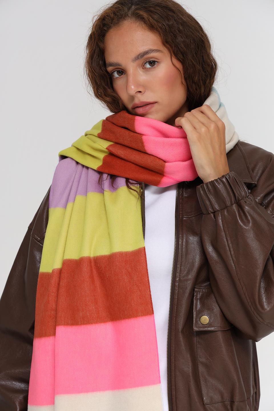 Шарф Fraas разноцветный в полоску