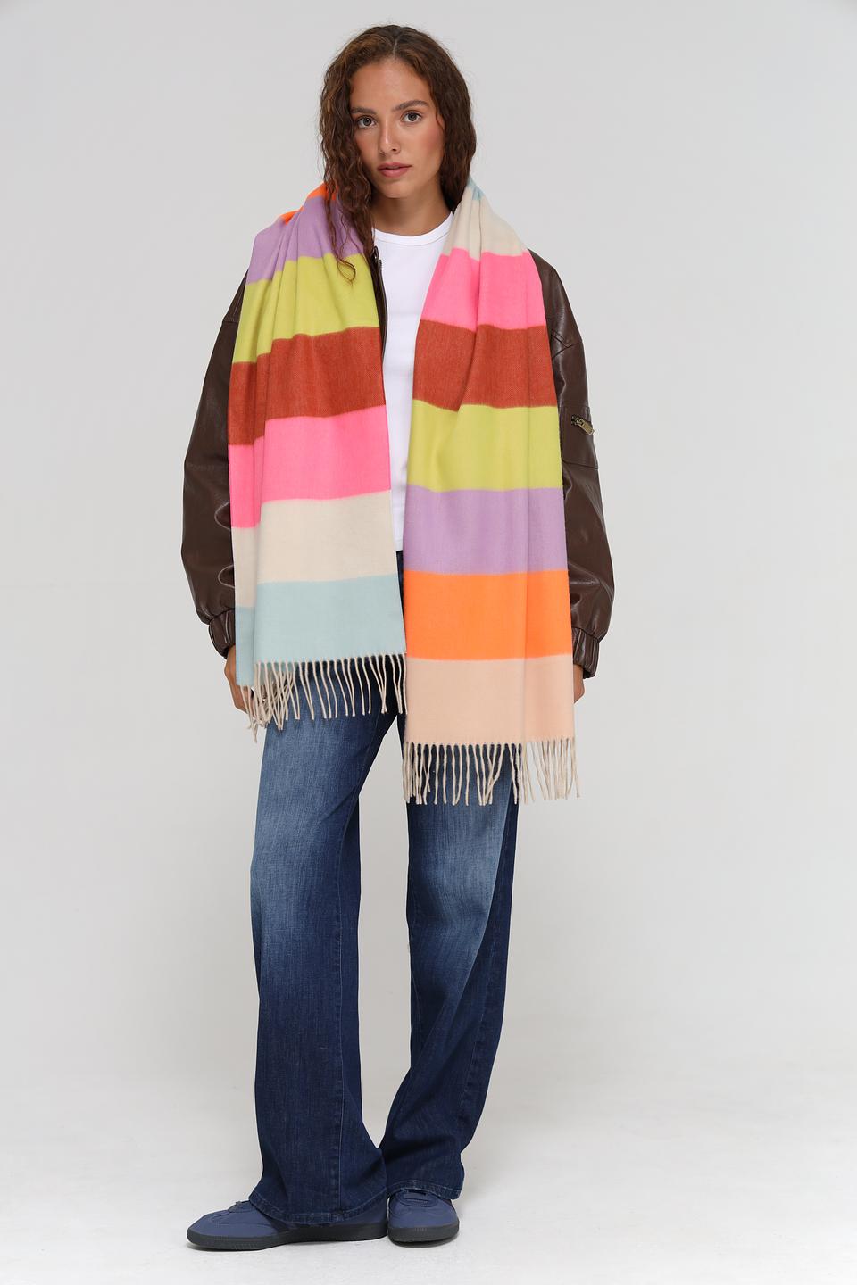 Шарф Fraas разноцветный в полоску