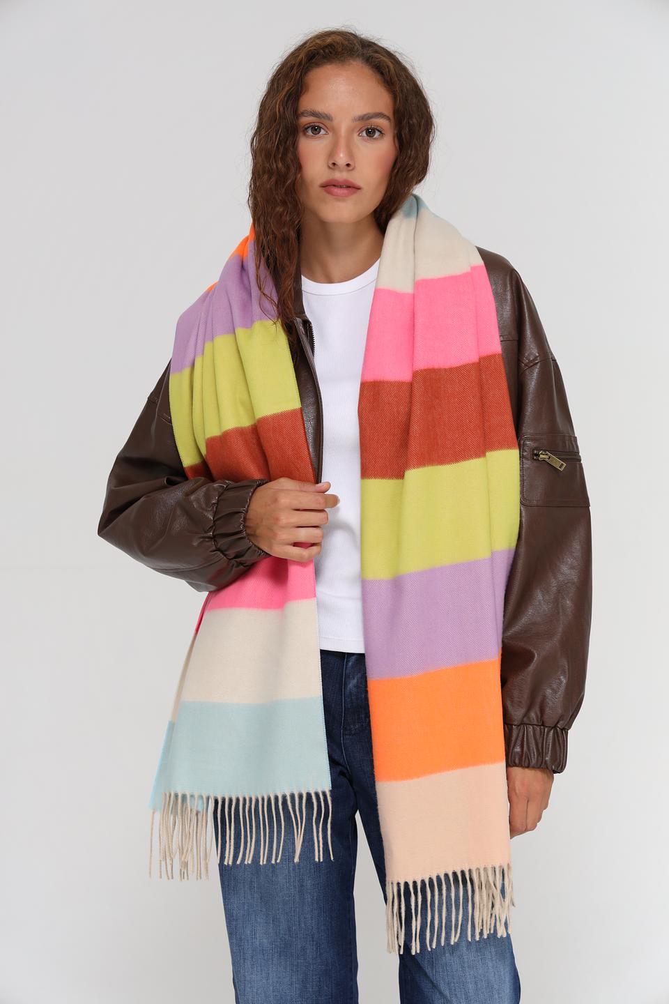 Шарф Fraas разноцветный в полоску