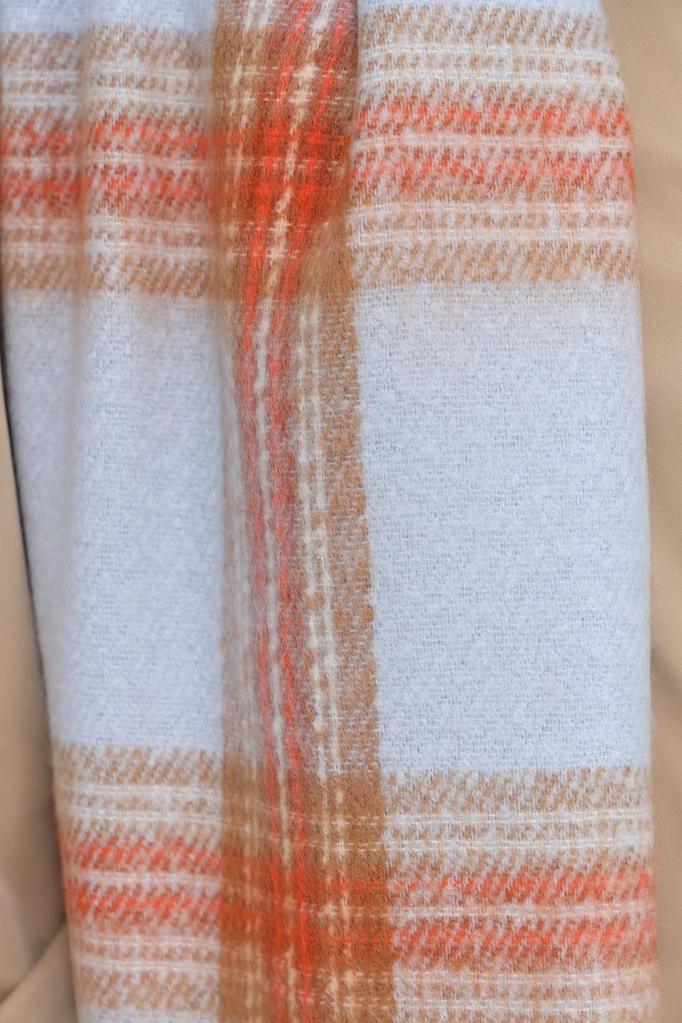 Шарф Fraas в клетку голубой