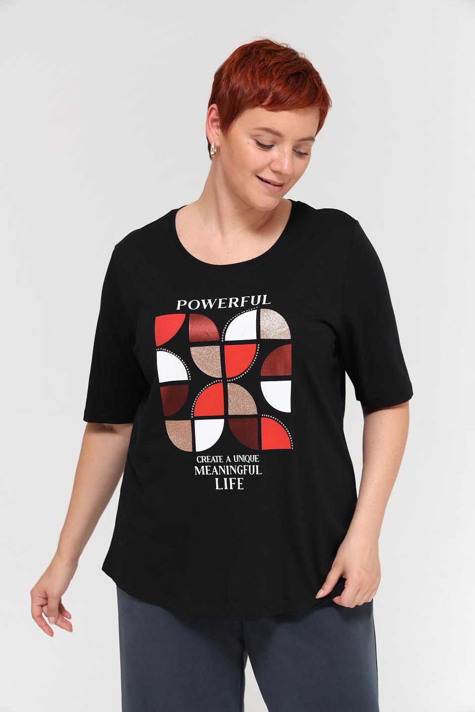 Футболка Via Appia с принтом чёрная