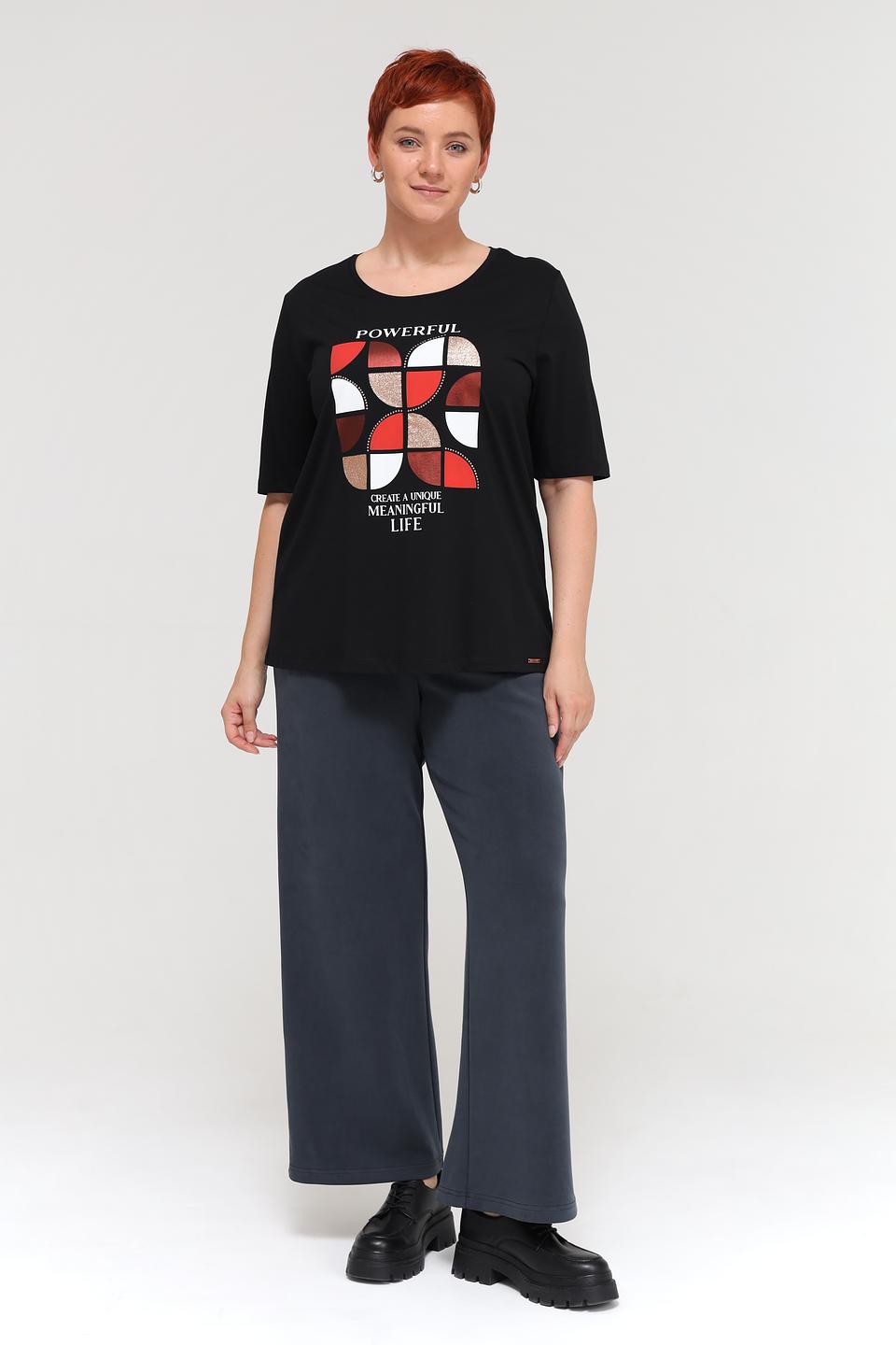 Футболка Via Appia с принтом чёрная