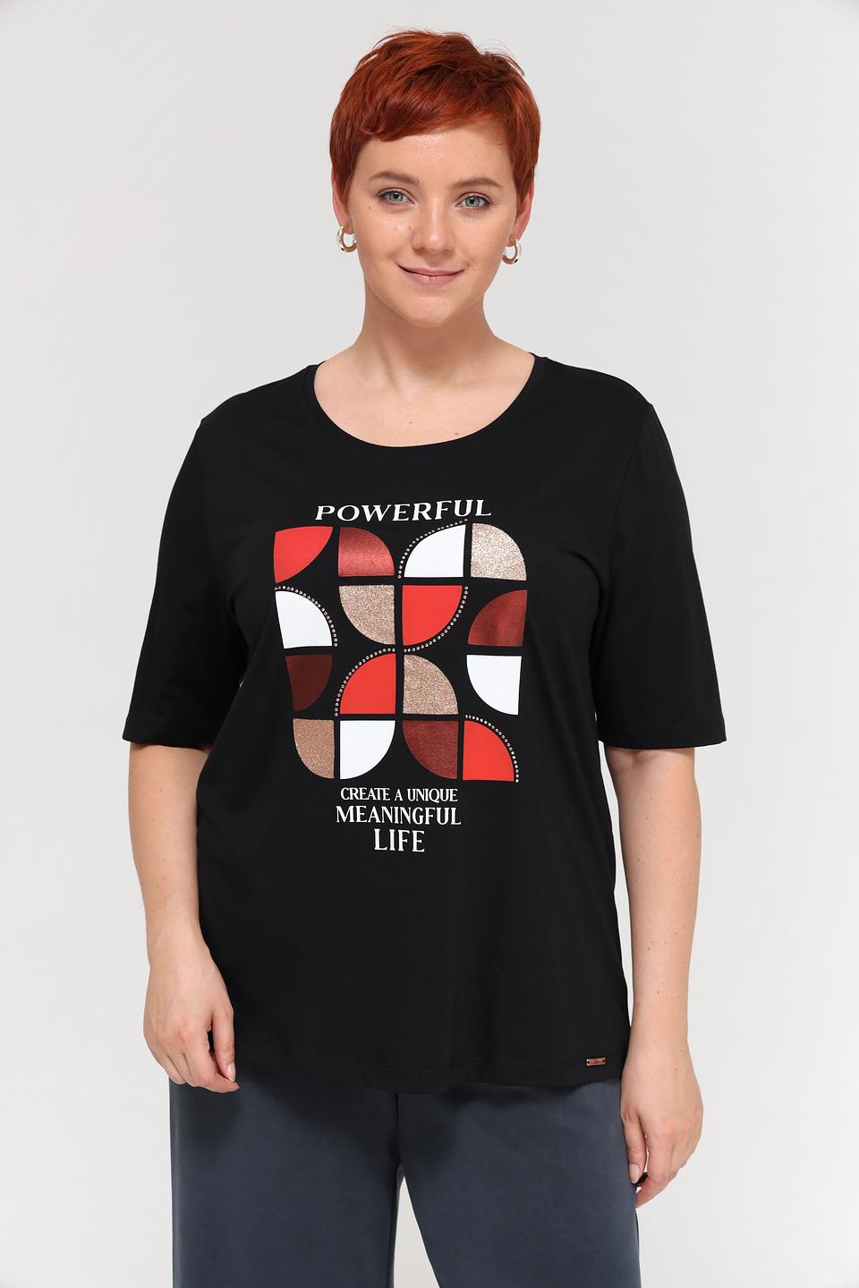 Футболка Via Appia с принтом чёрная