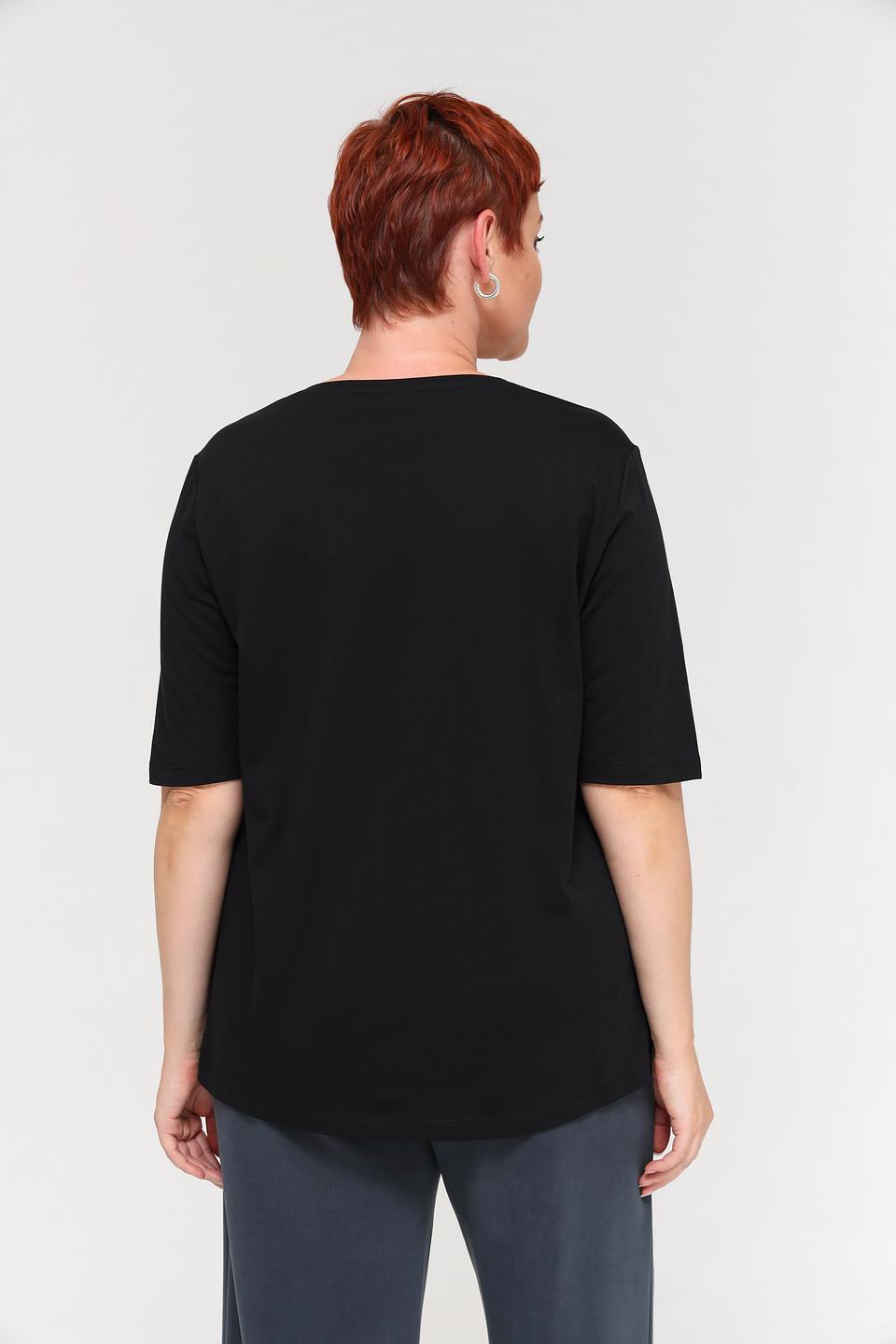 Футболка Via Appia с принтом чёрная