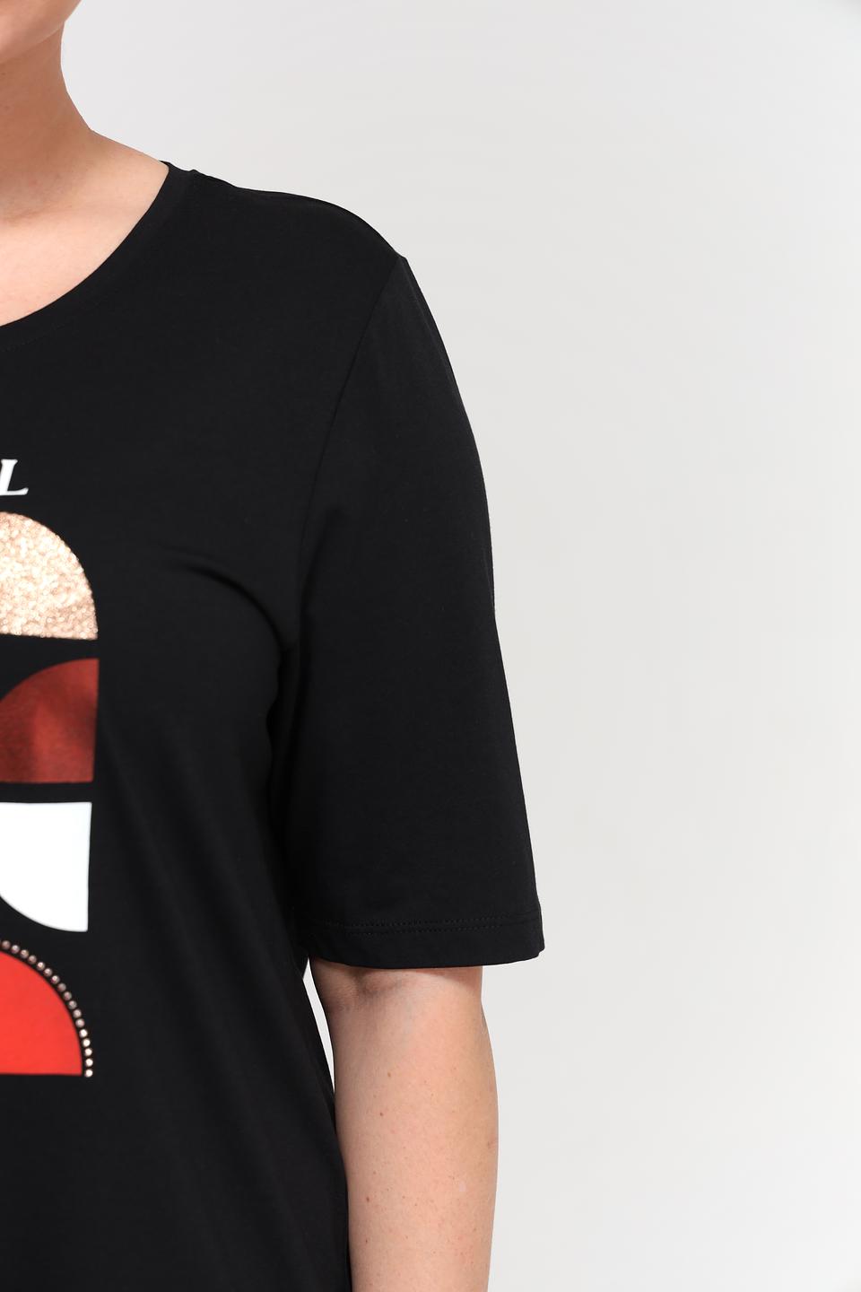 Футболка Via Appia с принтом чёрная