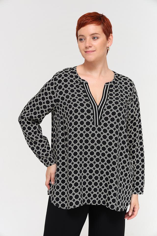 Блуза Via Appia DUE с принтом чёрно-белый