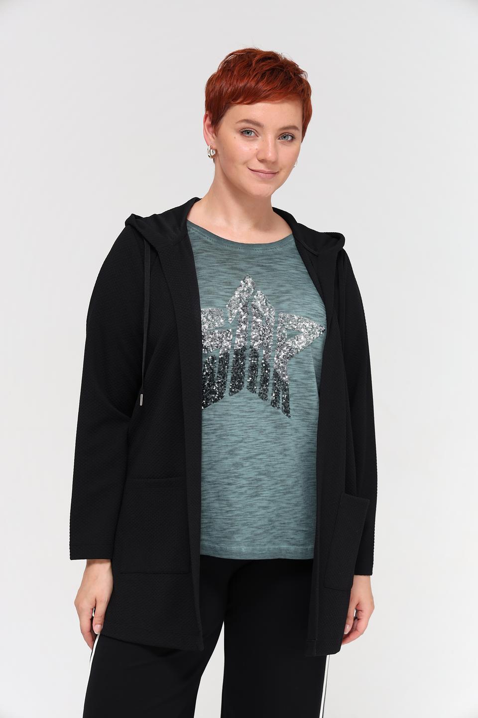 Жакет Via Appia черный с капюшоном