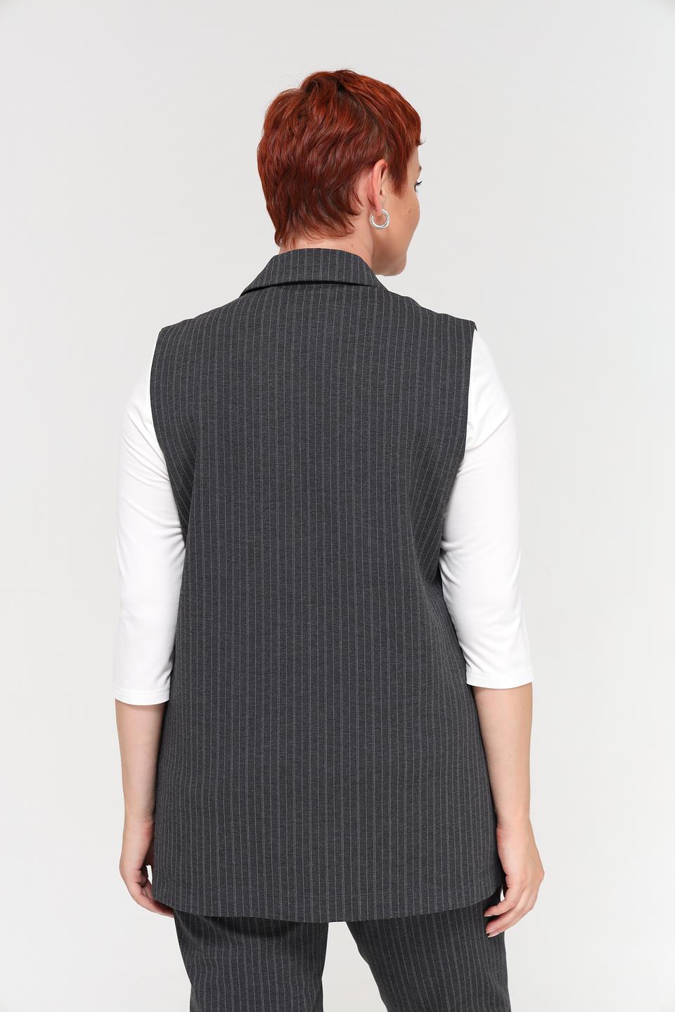 Жилет Frapp в полоску серый