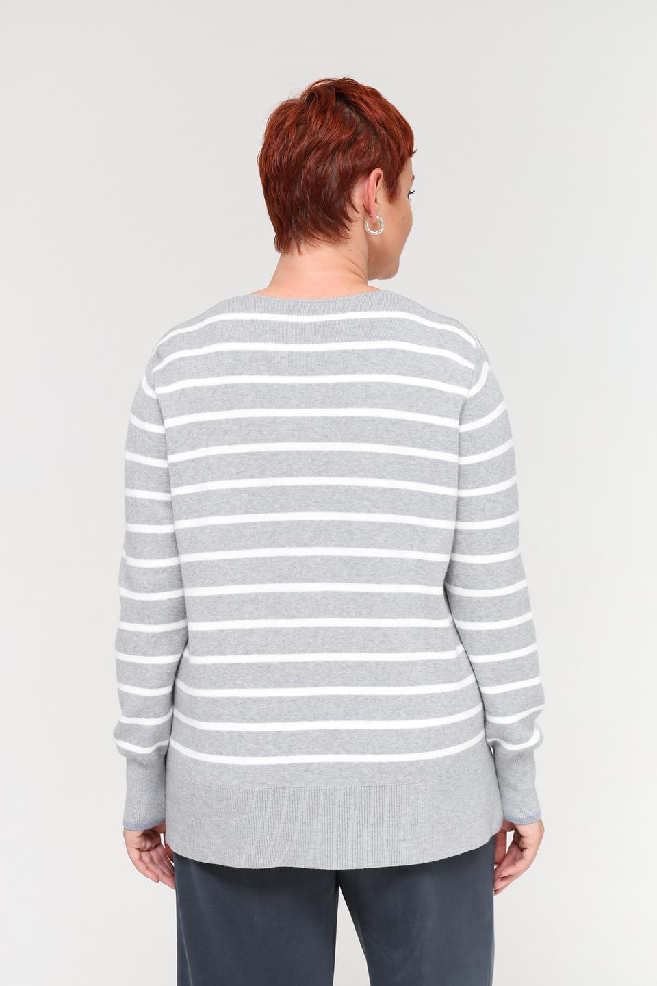 Пуловер Frapp в полоску серый