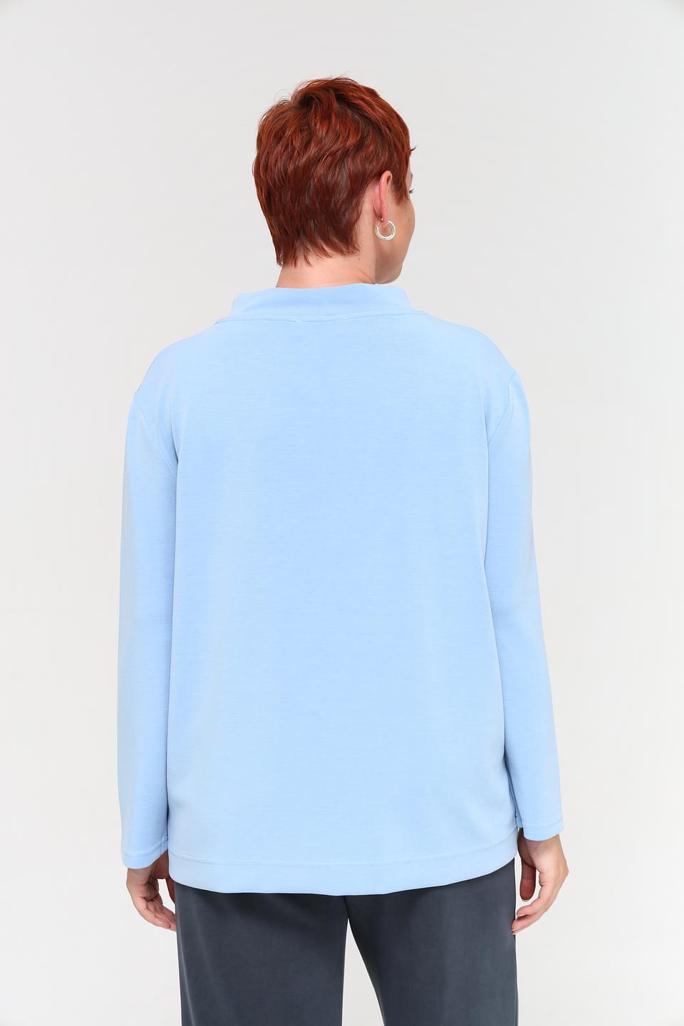 Пуловер Doris Streich голубой с карманами