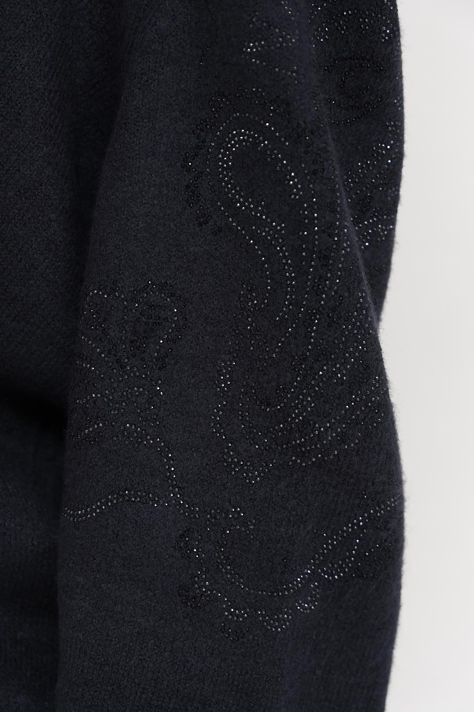 Пуловер Monari с вышивкой чёрный