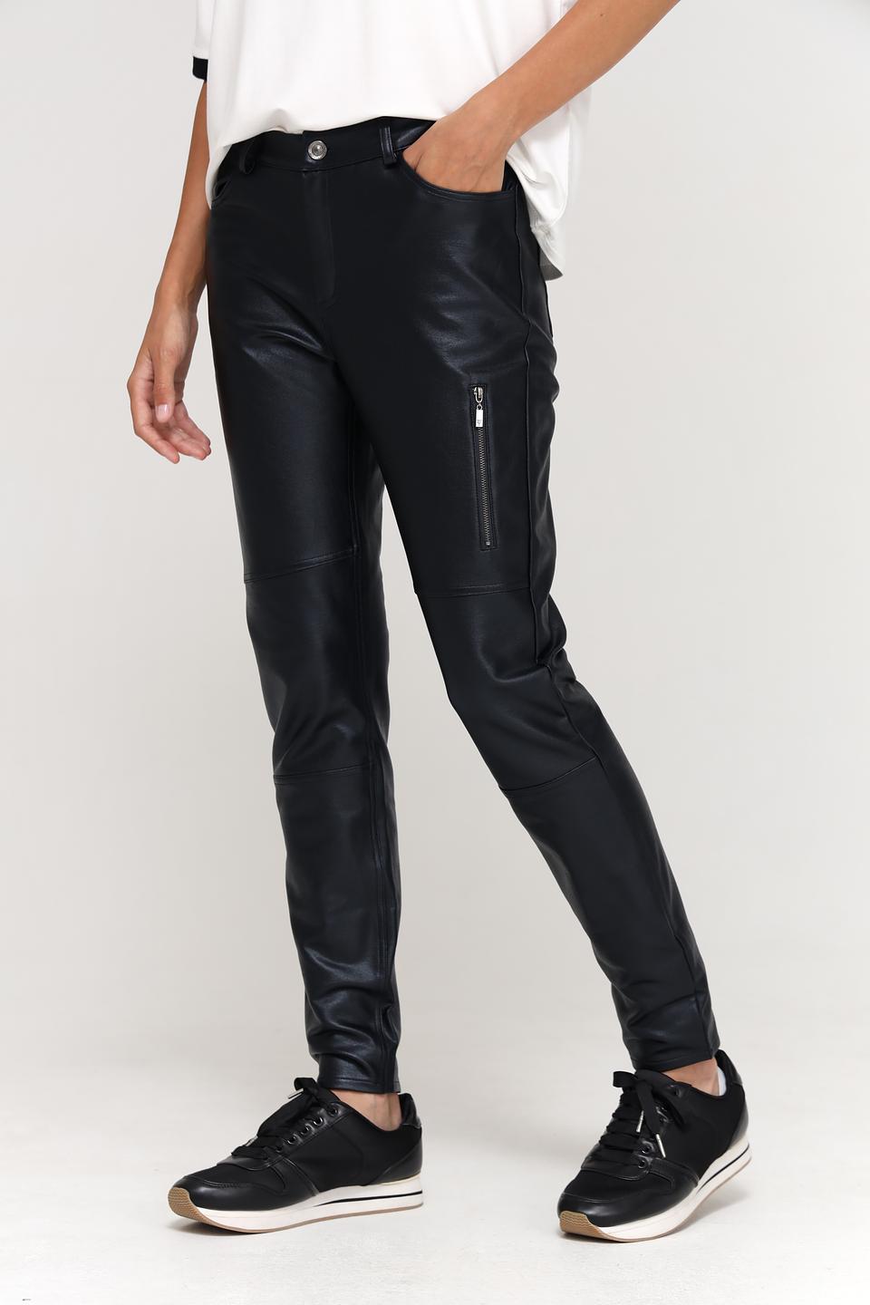 Брюки кожа Monari чёрные