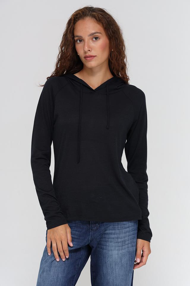 Пуловер Monari чёрный с капюшоном