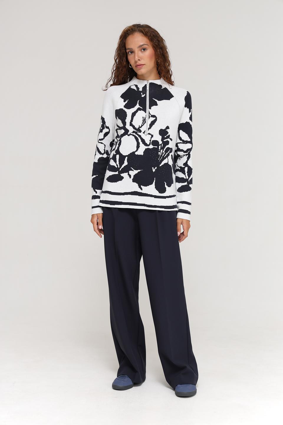 Пуловер Monari с цветочным принтом