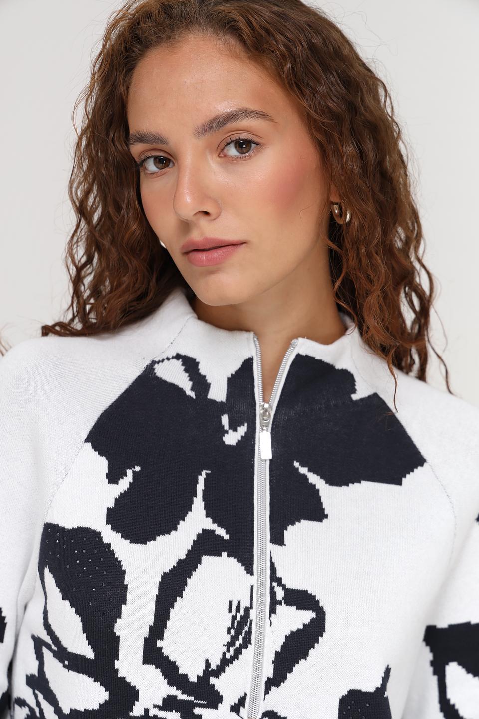 Пуловер Monari с цветочным принтом