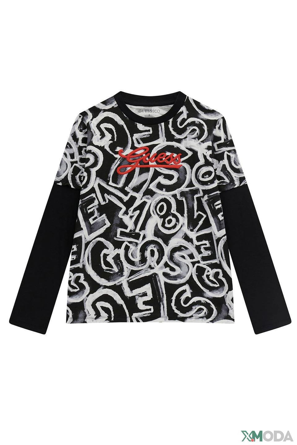 Футболка Guess с принтом чёрно-белый