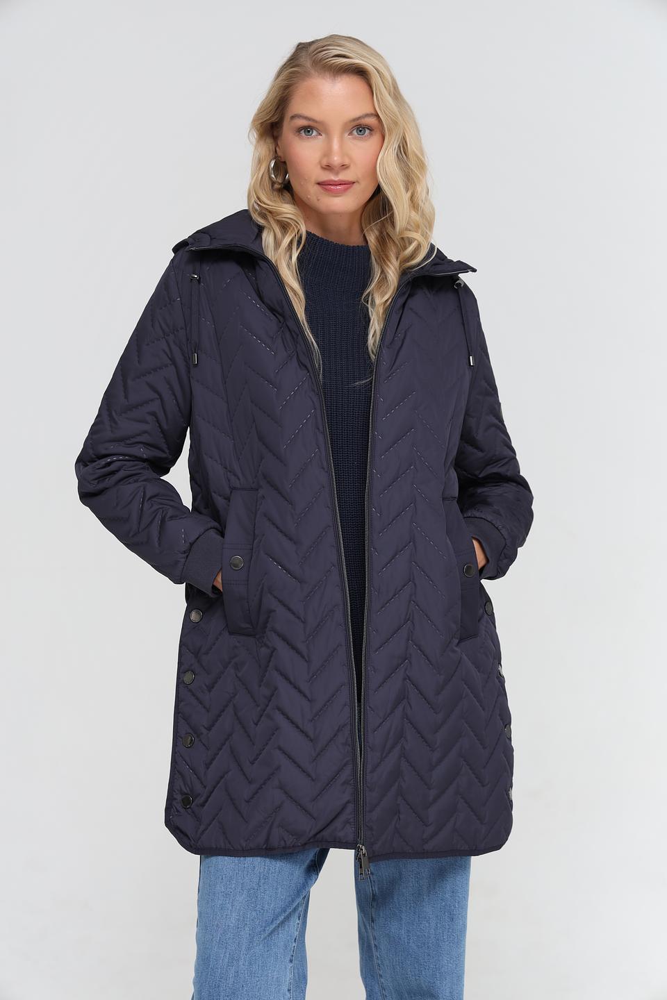 Пальто Lebek стеганое тёмно-синее
